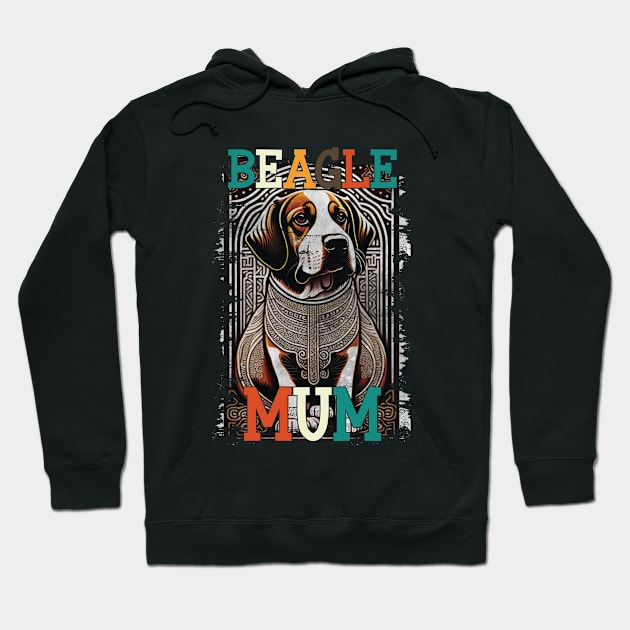 Retro Cute Beagle Mum Puppy Lover Hoodie by RRADesign